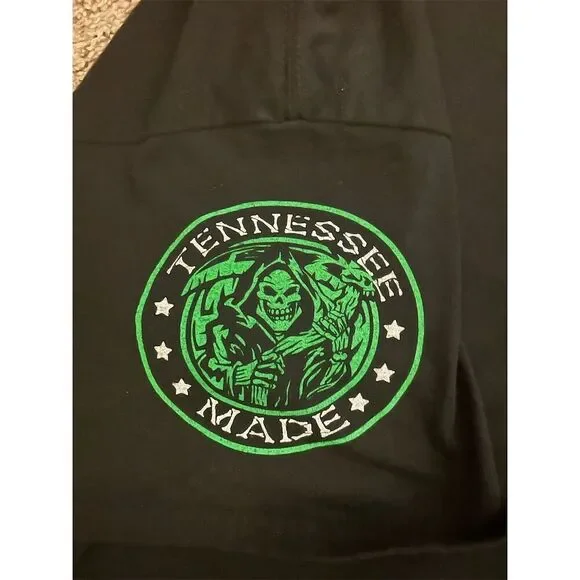 Men's Black T-Shirt M Wraith Nation Green Line American Flag Graphic - Picture 3 of 5